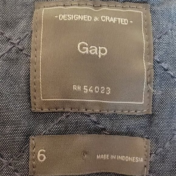 GAP Women’s Gray Canvas 2-way Moto Asymmetric Zip Jacket Cotton - Quilted Detail - Picture 3 of 12